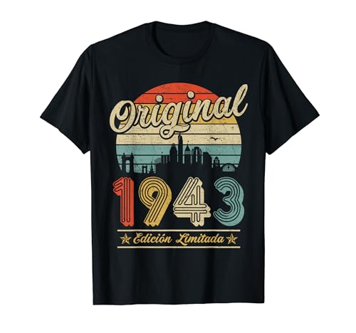 Comprar Original 1943 Edición Limitada Cumpleaños 81 Cumpleaños Años Camiseta Rebajas 2024 | regaloscumple.com