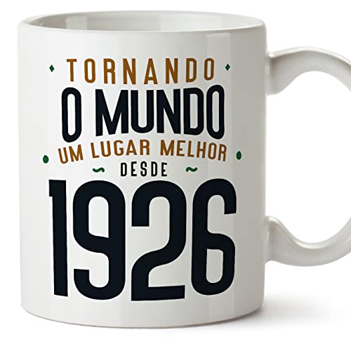 Comprar MUGFFINS Tazas 1926 Cumpleaños - En Portugués - Tornando o Mundo um Lugar Melhor - 11 oz / 330 ml - Regalo original Promoción y divertido Ofertas 2024 | regaloscumple.com