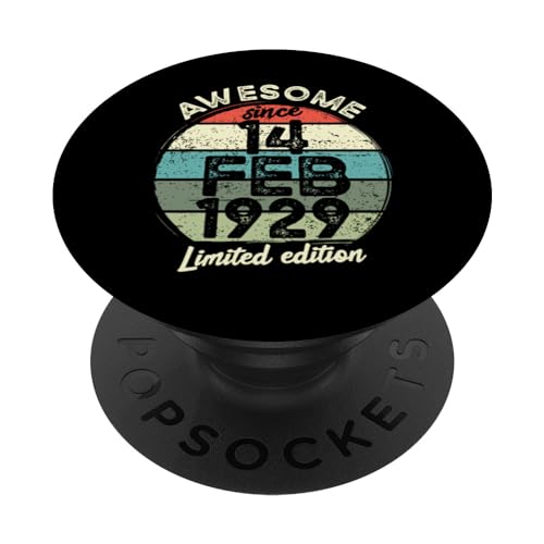 Comprar 14 febrero 1929 Promoción 95 cumpleaños 95 años 2024 Cumpleaños PopSockets PopGrip Intercambiable Top Precio 2024 | regaloscumple.com