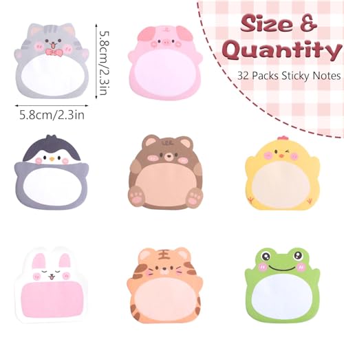 Ofertas 32 Blocs Mini Notas Adhesivas con Forma Animal Bonita 8 Estilos