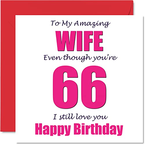 Consigue ahora Divertidas tarjetas felicitación 66 cumpleaños para esposa 66 I Still Love You Navidad pareja sesenta y seis sesenta y seis regalos bromas sexta esposa 145 mmx145 mm Ofertas 2024 | regaloscumple.com