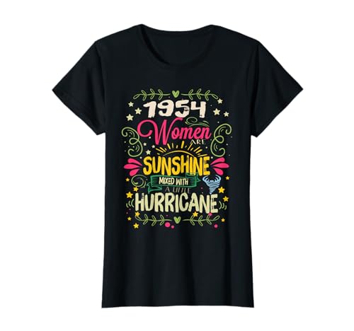 Comprar 1954 Cumpleaños Ideas para regalar mujer con sol y huracán Camiseta Top Precio 2025 | regaloscumple.com