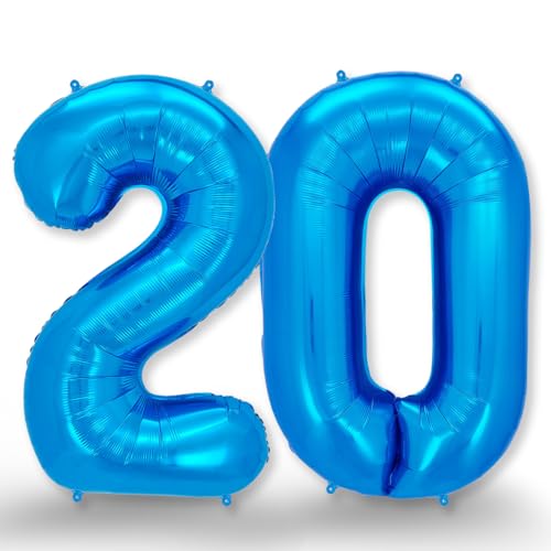 Comprar FUNXGO Globo Gigante Número 20 en Azul - Decoración para Cumpleaños Aniversarios Celebraciones - Decoracion 20 Cumpleaños años - Globo Azul con Número 20 - Inflar con Regalos Helio o Aire - Globo 20 Azul Ofertas 2025 | regaloscumple.com