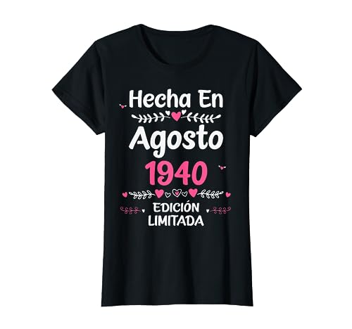 Consigue ahora 83 Años Regalo Cumpleaños 1940 Mujer BlackFriday 83 Años Agosto Camiseta Top Precio 2025 | regaloscumple.com