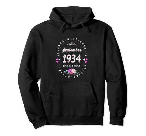 Comprar Cumpleaños Floral - Ideas para regalar Las Leyendas nacen en Septiembre 1934 Sudadera con Capucha Rebajas 2024 | regaloscumple.com