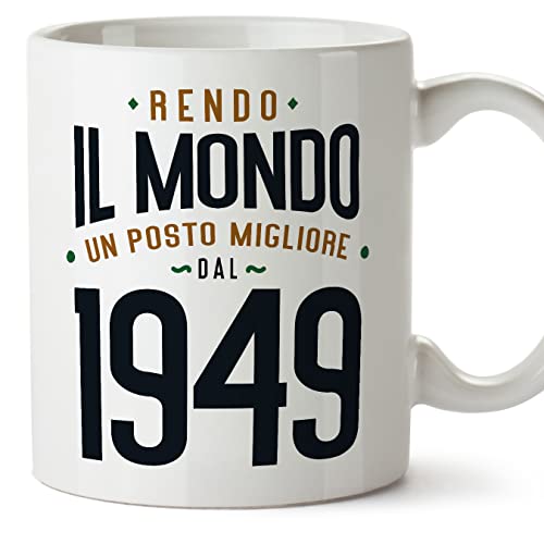 Consigue ahora MUGFFINS Tazas 1949 Cumpleaños - En Italiano - Rendo il Mondo un Posto Migliore - BlackFriday 11 oz / 330 ml - Regalo original y divertido Ofertas 2025 | regaloscumple.com
