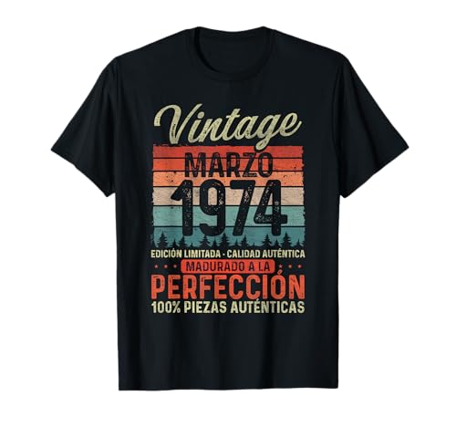 Consigue ahora Marzo 1974 Vintage Regalo 50 Años Cumpleaños Hombre Navidad Camiseta Ofertas 2024 | regaloscumple.com