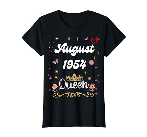 Consigue ahora Agosto 1954 Reina desde Promoción agosto 1954 Cumpleaños Niña mujer Camiseta Ofertas 2025 | regaloscumple.com