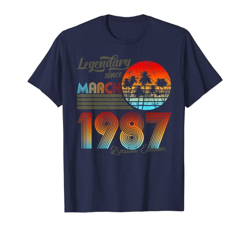 Comprar Cumpleaños legendario desde Ideas para regalar marzo 1987 Camiseta Ofertas 2025 | regaloscumple.com