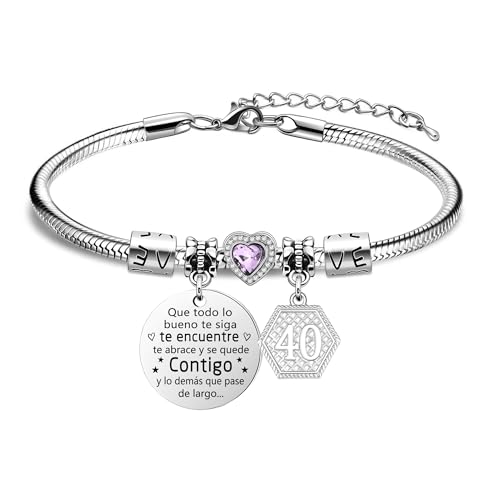Consigue ahora Cumpleaños Bacaemo Regalo para 40 Años Mujer Pulsera Cumpleaños Joyas para Niña Mamá Tía Hermana Amiga Ideas (40) Ofertas 2025 | regaloscumple.com