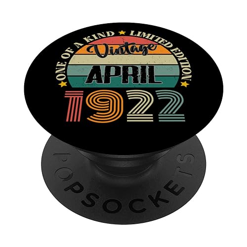 Consigue ahora 102 Años Vintage BlackFriday Abril 1922 Cumpleaños 102 Retro PopSockets PopGrip Intercambiable Top Precio 2025 | regaloscumple.com