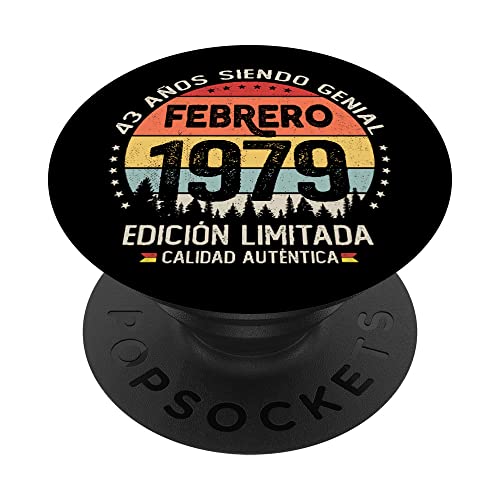Consigue ahora Regalo 43 años Cumpleaños Hombre Mujer - Febrero 1979 PopSockets Ideas para regalar PopGrip Intercambiable Ofertas 2023 | regaloscumple.com