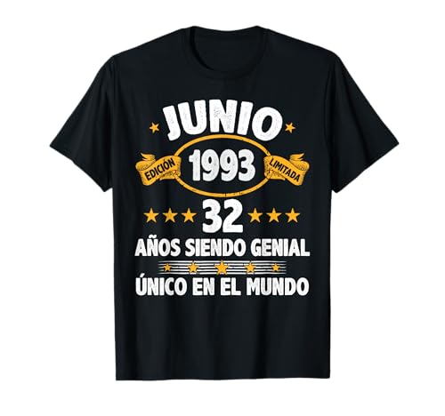 Consigue ahora Junio 1993 32 Años Hombre Cumpleaños Regalo Cumpleaños Junio 1993 Camiseta Top Precio 2025 | regaloscumple.com