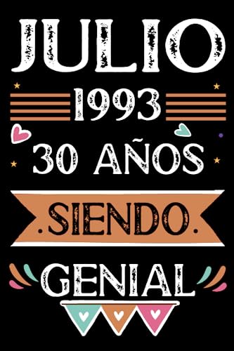 Consigue ahora CUADERNO Julio 1993 30 Años Siendo Genial: Libro visitas cuaderno 110 páginas felicitaciones idea regalo regalo Cumpleaños Para la esposa novia mujer La madre Ofertas 2024 | regaloscumple.com