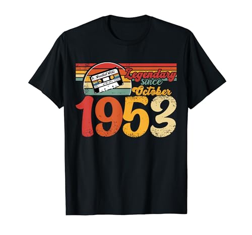 Comprar Fiesta cumpleaños Fiesta Cassette Vintage Regalos Octubre 1953 Camiseta Top Precio 2025 | regaloscumple.com