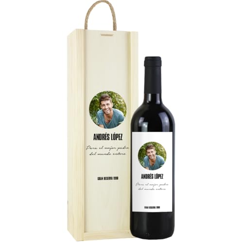 Comprar Genérico Botella Vino Personalizada Caja Regalo Pareja Amigo Amiga Novio Novia San Valentín Cumpleaños BlackFriday (Tinto Rioja Solo Botella) Rebajas 2025 | regaloscumple.com