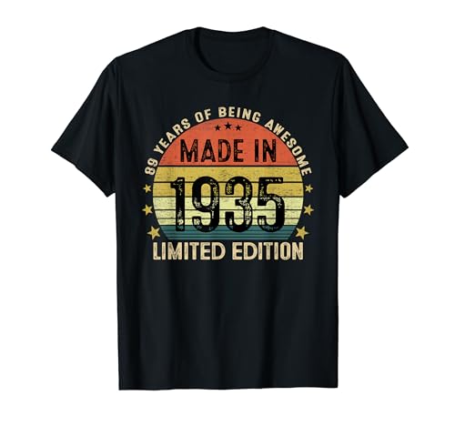 Comprar Made In 1935 89 Cumpleaños BlackFriday Mujer Regalo 89 Años Hombre 1935 Camiseta Ofertas 2025 | regaloscumple.com