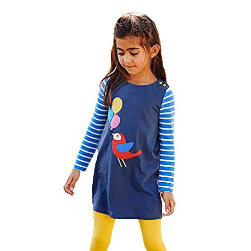 Comprar Dotbuy Vestido Ropa Niña Rayas Otoño Primavera Vestidos Niñas Fiesta Princesa Vestidos Niñas Fiesta Regalos Cumpleaños para Niña (3T（95-100cm） Pájaro Globo) Rebajas 2025 | regaloscumple.com