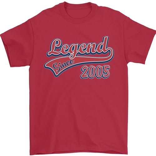 Comprar Legend Catálogo Since 20th Birthday 2005 - Camiseta para hombre 100 % algodón rosso XXL Ofertas 2025 | regaloscumple.com