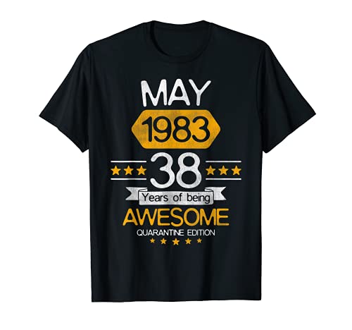 Consigue ahora 38 años edad regalo Promoción mayo 1983 traje cuarentena 38 años Camiseta Rebajas 2025 | regaloscumple.com