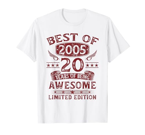 Comprar Best Navidad Of 2005 Edición Limitada 20 Años 20 Cumpleaños Regalo Camiseta Rebajas 2024 | regaloscumple.com