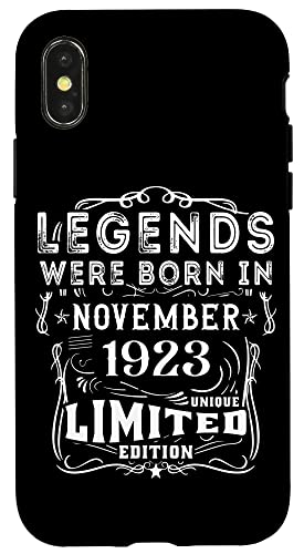Consigue ahora Carcasa para iPhone X/XS Cumpleaños Ideas para regalar Noviembre 1923 Edición Limitada Regalo Vintage Rebajas 2025 | regaloscumple.com