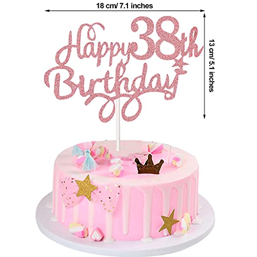 Dónde comprar en España Mujer, Ouceanwin Decoración Cumpleaños 38 años Mujer, Oro Rosa Decoración Tarta