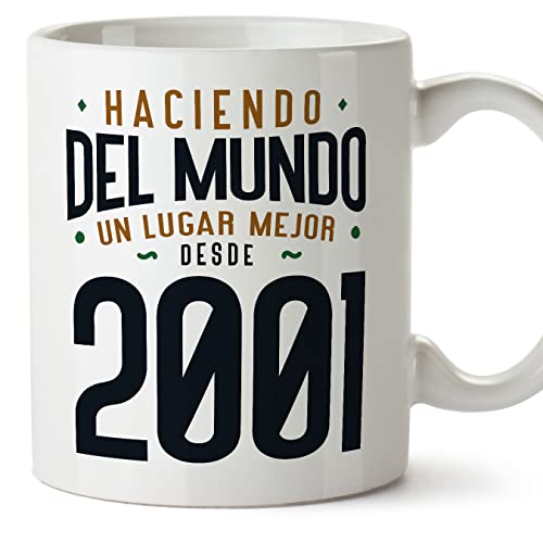 Comprar MUGFFINS Tazas 2001 Cumpleaños - En Español - Haciendo del Mundo BlackFriday un Lugar Mejor - 11 oz / 330 ml - Regalo original y divertido Top Precio 2024 | regaloscumple.com