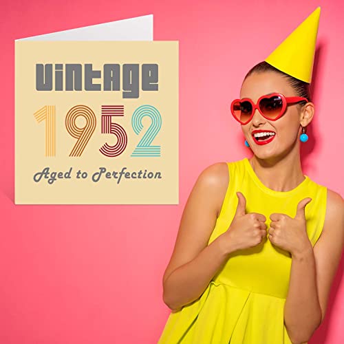 Ofertas de última hora Tarjetas cumpleaños 70 hombres mujeres – Vintage 1952 envejecido a
