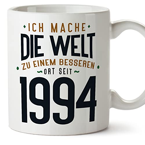 Comprar MUGFFINS Tazas 1994 Cumpleaños - En Alemán - Ich Mache Die Welt zu Promoción Einem Besseren - 11 oz / 330 ml - Regalo original y divertido Ofertas 2024 | regaloscumple.com