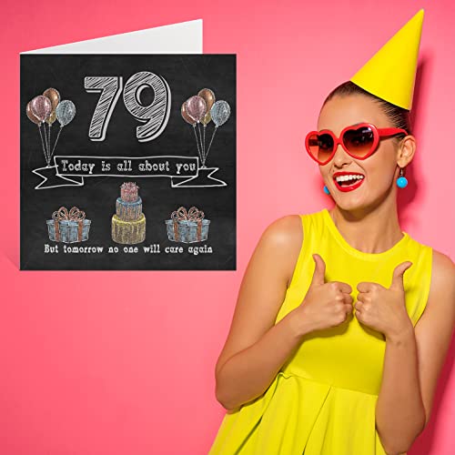Comprar en Amazon Divertidas tarjetas de cumpleaños 79 para hombres y mujeres pizarrón