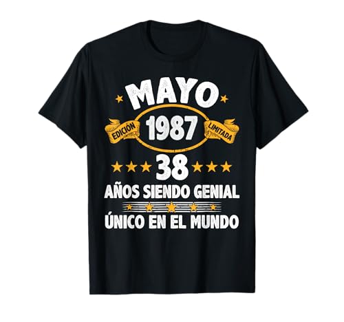 Consigue ahora Mayo 1987 38 Años Hombre Cumpleaños Regalo Mayo 1987 Camiseta Cumpleaños Ofertas 2025 | regaloscumple.com