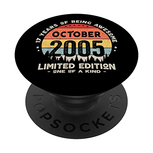 Consigue ahora Regalo 17 años Cumpleaños Chico BlackFriday Chica - Octubre 2005 PopSockets PopGrip Intercambiable Rebajas 2024 | regaloscumple.com