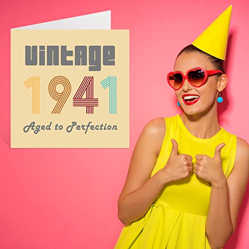 Comprar ahora Tarjetas cumpleaños 81 hombres mujeres, vintage 1941 envejecido a perfección, tarjetas divertidas ella, 145 mm x mm, felicitación abuelo, abuela, abuelita, niñera