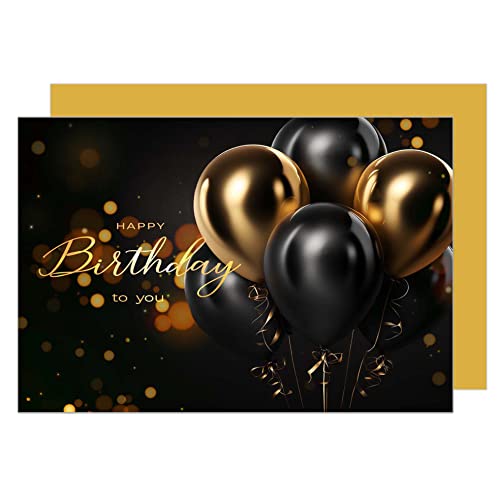 Comprar Edition Seidel Tarjeta felicitación cumpleaños premium con sobre tarjeta felicitación Billet Happy Birthday Humor divertida genial hombre mujer adolescente globos Catálogo dorados (G3507 SW023) Rebajas 2025 | regaloscumple.com
