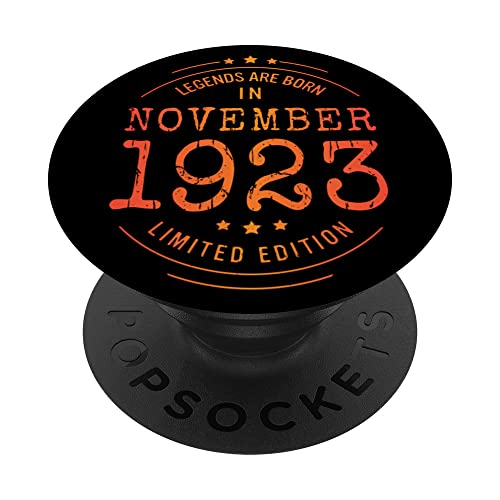 Consigue ahora Cumpleaños Noviembre 1923 Edición Limitada Regalo Vintage PopSockets PopGrip Intercambiable Ideas para regalar Top Precio 2025 | regaloscumple.com