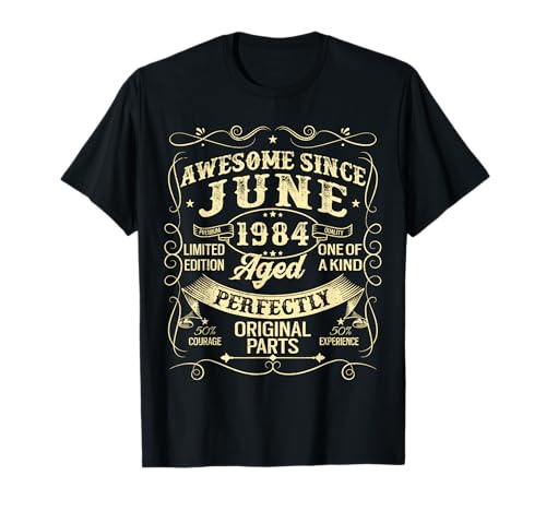 Consigue ahora Awesome Since June 1984 Promoción Year Of Birth Birthday 1984 Vintage Camiseta Rebajas 2024 | regaloscumple.com