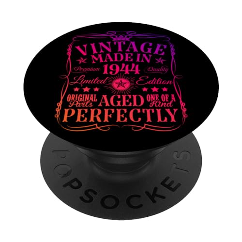 Consigue ahora Decoraciones vintage 80 cumpleaños vintage Catálogo 1944 80 cumpleaños PopSockets PopGrip Intercambiable Top Precio 2024 | regaloscumple.com