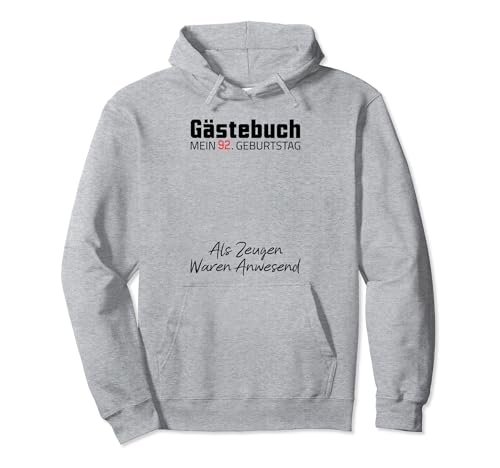 Consigue ahora Gästebuch Mein 92. Geburtstag Regalos Libro visitas Firma Sudadera con Capucha Rebajas 2025 | regaloscumple.com