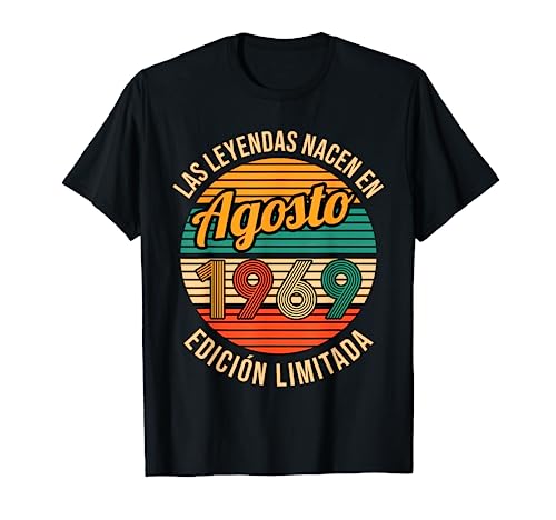 Consigue ahora Las Leyendas nacen en Agosto 1969 Regalos 53 cumpleaños Camiseta Rebajas 2024 | regaloscumple.com