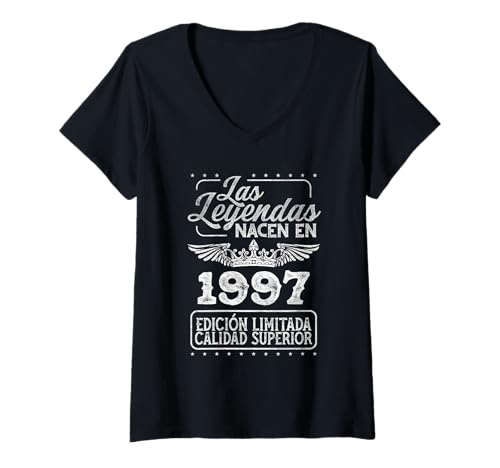 Comprar Mujer Las Leyendas nacen en Cumpleaños 1997 - 26 Años Cumpleaños Regalo 26 Camiseta Cuello V Top Precio 2024 | regaloscumple.com