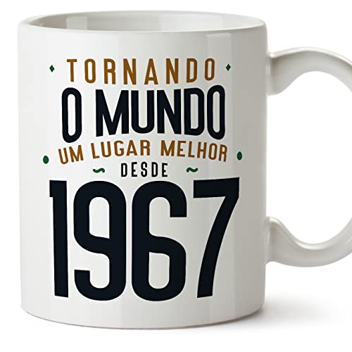 Comprar MUGFFINS Tazas 1967 Cumpleaños - En Portugués - Tornando o Mundo um Lugar Melhor - 11 oz / 330 ml - Regalo original y divertido Regalos Rebajas 2024 | regaloscumple.com