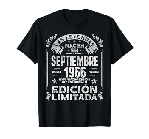 Comprar Las Leyendas nacen en Navidad Septiembre 1966 - 58 Años Camiseta Rebajas 2024 | regaloscumple.com