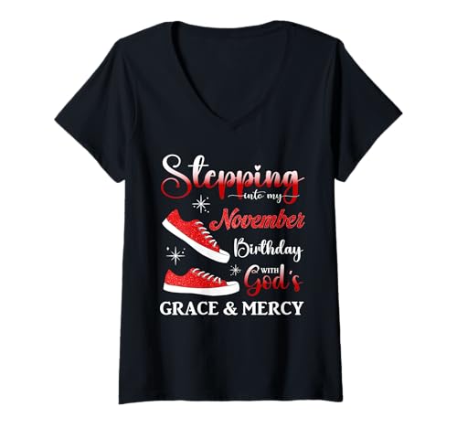 Consigue ahora Mujer Entrando en mi cumpleaños Ideas para regalar noviembre para mujeres niñas y mujeres divertido Camiseta Cuello V Rebajas 2024 | regaloscumple.com