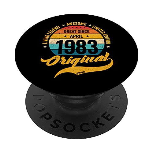 Comprar Retro 40 Años Abril 1983 Cumpleaños Vintage Catálogo Bday Classic PopSockets PopGrip Intercambiable Top Precio 2023 | regaloscumple.com