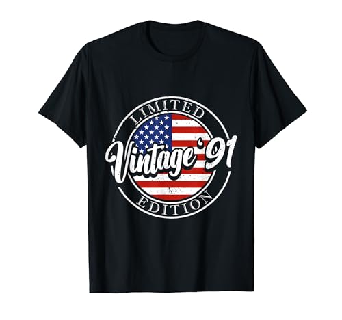 Consigue ahora Edición limitada Vintage 91 4 BlackFriday julio bandera estadounidense Camiseta Top Precio 2024 | regaloscumple.com