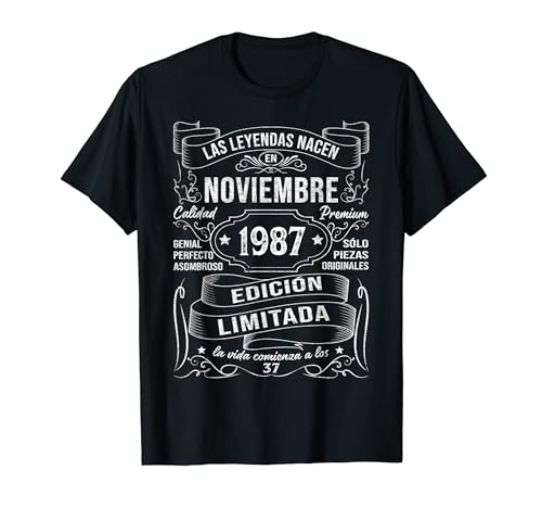 Comprar Las Leyendas Nacen Noviembre 1987 Regalo 37 Años Cumpleaños Camiseta Navidad Rebajas 2024 | regaloscumple.com