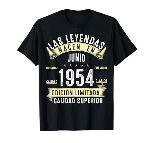 Comprar 70 BlackFriday Años Cumpleaños Las Leyendas nacen en junio 1954 Camiseta Rebajas 2024 | regaloscumple.com