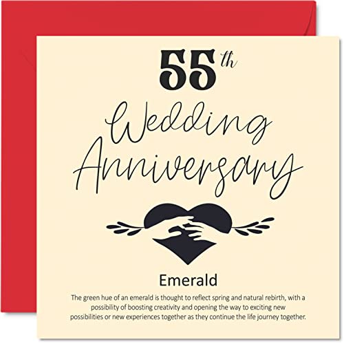 Comprar Tarjeta 55 aniversario para marido esposa novio novia 55 aniversario boda tarjeta aniversario boda esmeralda para mujeres Ideas para regalar hombres ella él tarjetas felicitación 145 mm x 145 Ofertas 2025 | regaloscumple.com