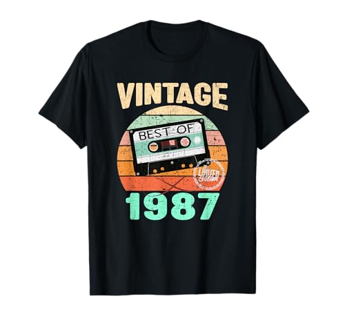 Comprar Cumpleaños vintage 1987 Decoración clásica vintage original. Camiseta Cumpleaños Top Precio 2025 | regaloscumple.com